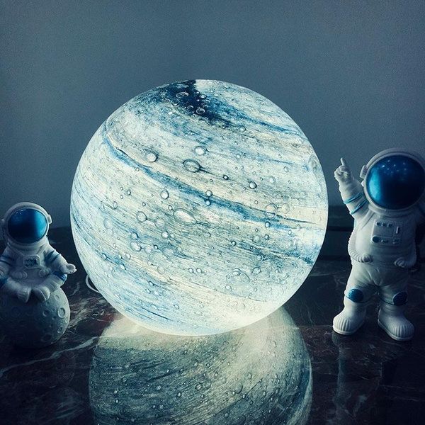 

novelty items solar system wandering planet nightlight gift birthday glass cover saturn creative moon bedside table lamp big crystal bal
