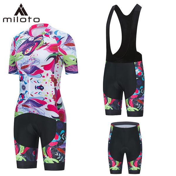 

racing sets miloto pro cycling women summer mtb clothing breathable triathlon road mountian bicycle clothes bike wear skinsuit, Black;blue
