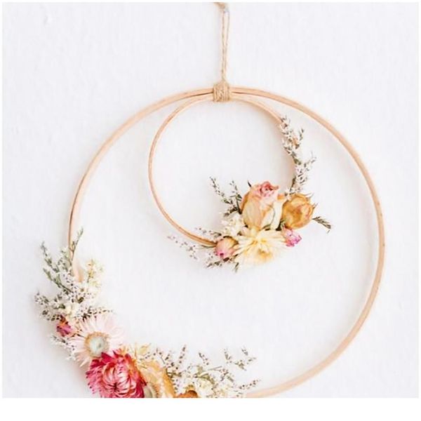 

10-40cm metal hoops home door hanging gold iron metal ring wreath wall hanging ornament wedding decoration spring par jllpda