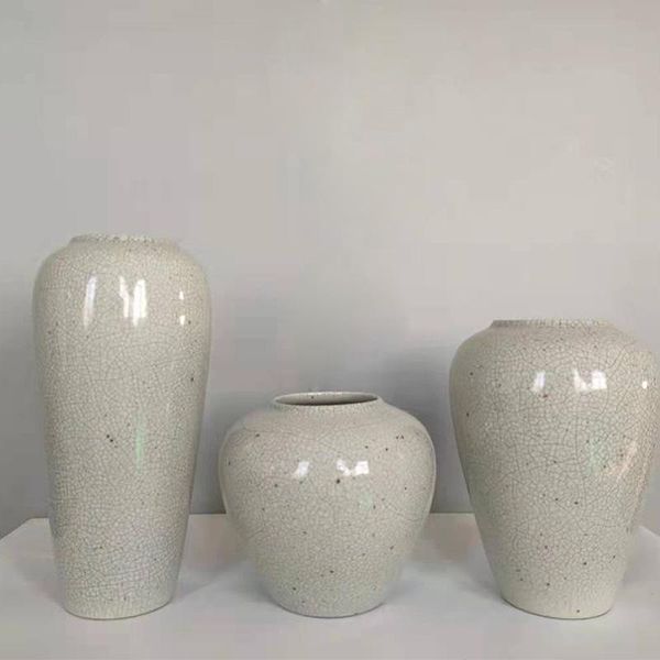 

vases nordic style home decorative tablevase white crack black dot glazed porcelain flower pot