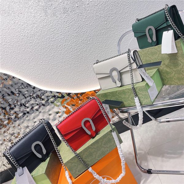 

designer chain genuine leather crossbody bags for women simple fashion shoulder bag lady luxury small handbags with green gift box