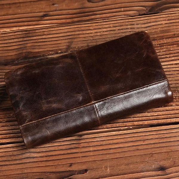 

100% genuine leather clutch bag large capacity pocket money card holder vintage long purse brand bifold wallet for, Red;black