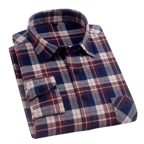 

2021 new brand men plaid fashion casual 100%cotton autumn and winter long sleeve slim comfortable flannel fit shirt 9f31 yyn1, White;black