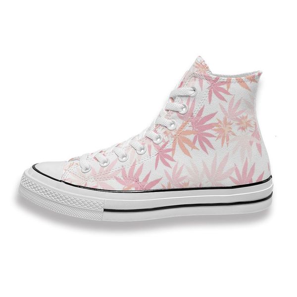 

custom printed pink morphine leaf sneakers high mens womens running sho skateboard diy trainers canvas casual shoe