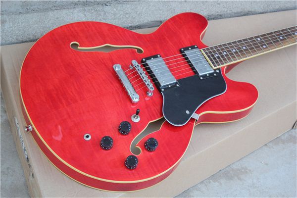

red electric guitar, delivery, support customization 6 strings guitars