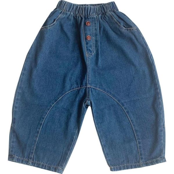 

jeans spring autumn boys and girls baggy children cotton soft loose denim pants, Blue