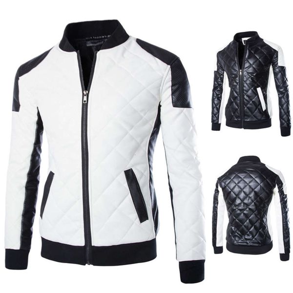 

2021 water wash fashion diamond large men's leather jacket y210, Black;brown