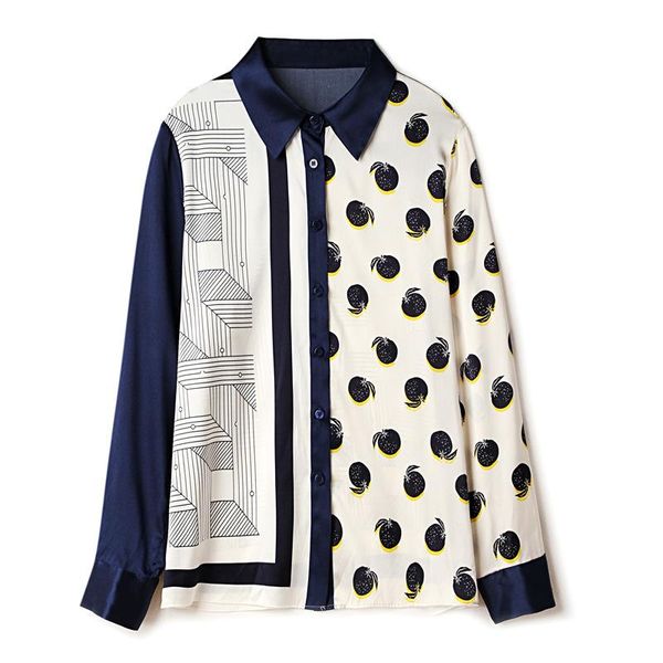 

women's blouses & shirts shuchan button up shirt turn-down collar poplin office lady fashion clothes woman 2021 long sleeve blouse geom, White