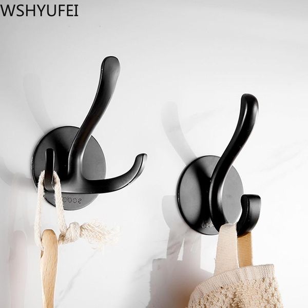 

modern style stainless steel single double hook no punch towel hook bathroom clothes bedroom robe coat livingroom