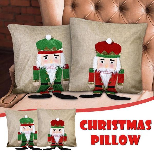 

pillow case christmas decorations decorative pillowcases home atmosphere walnut soldier throw cover polyester
