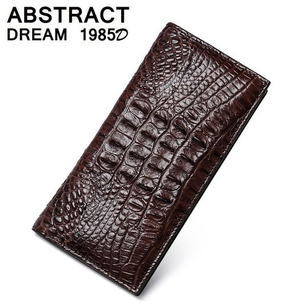 

wallets designer 100% men real alligator back bone wallet 2021 luxury business suit leather classic men's casual grade purse, Red;black