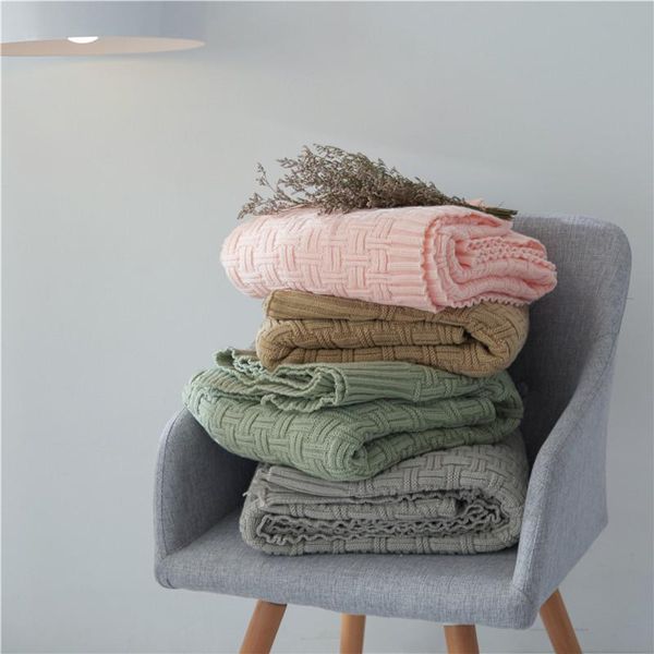 

blankets japanese knitted blanket office nap simple nordic air conditioning sofa leisure bed end lap
