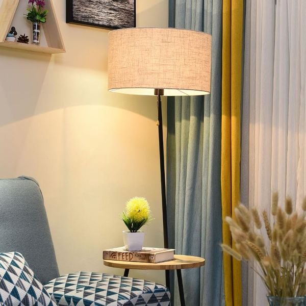 

nordic vertical floor lamps racks solid wooden fabric standing lights for living room bedroom bedside sofa table lighting decor