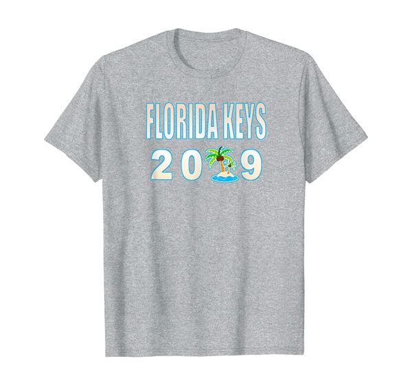 

florida keys palm tree beach vacation 2019 t-shirt, White;black