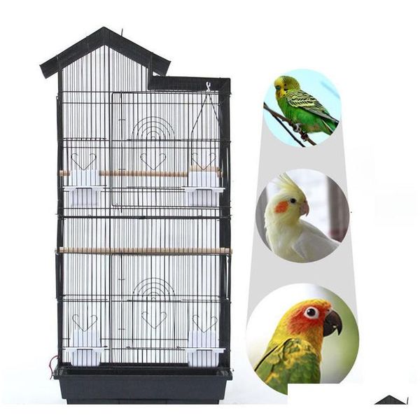 

waco large bird cage, 39inch roof steel wire plastic feeders, quaker parrot cockatrice sun parakeet green cheek fi jllyzx sinabag
