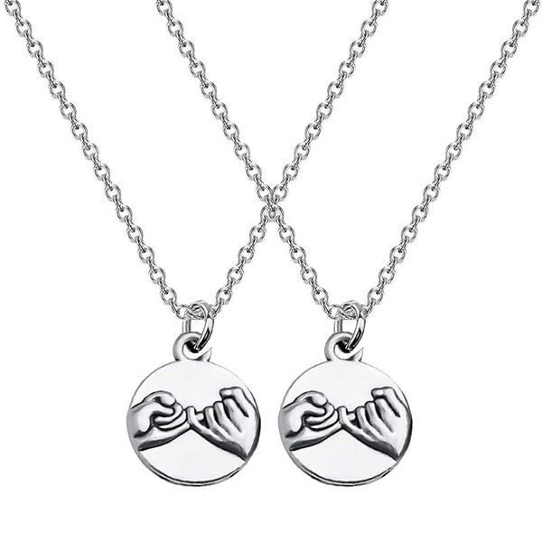 

car sponge 2pcs friend necklaces hand in friendship pendant