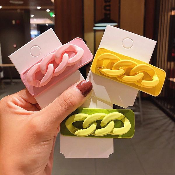 

hair accessories 1pcs candy color big chain hairpins for women girls summer sweet bb barrette korean fashion jewelry