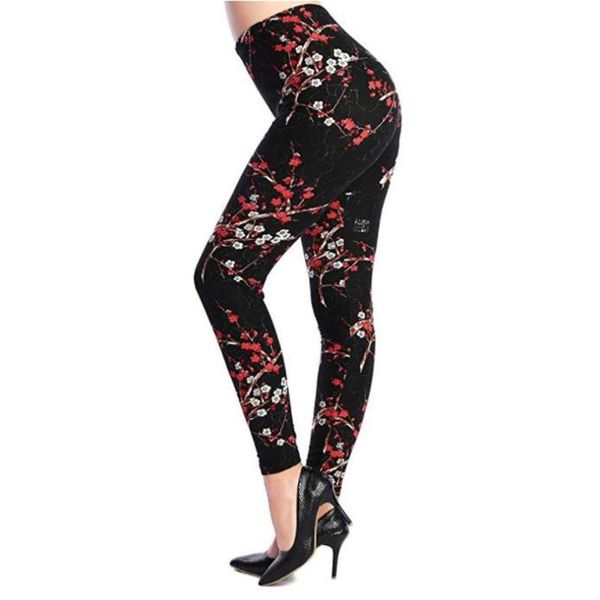 

women's leggings indjxnd print flower patchwork women plaid pants fashion stripe trousers fitness workout push up activewear clothing, Black
