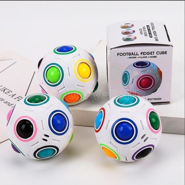 

creative spheric magic rainbow ball plastic puzzle children educational learning twist fidget cube toys for kids fy2505