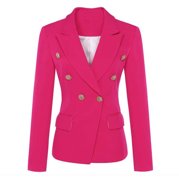 

autumn and winter high-end classic women suit jacket office solid color double breasted ladies blazer temperament 210527, White;black