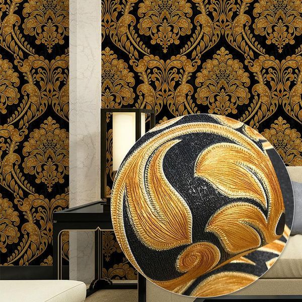 

wallpapers dimensional european wallpaper 3d luxury damascus non-woven bedroom living room tv background wall papers home decor