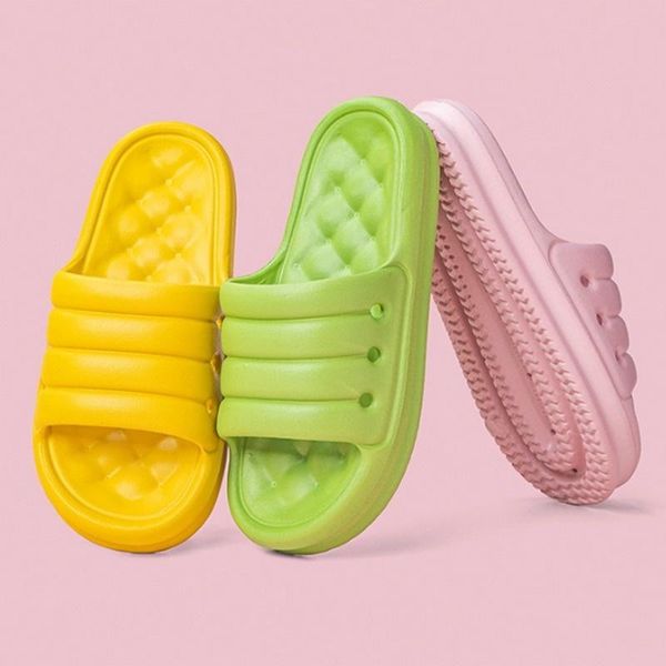 

slippers mute eva sofa slides women thick sole soft indoor anti-slip sandals men summer platform shoes bath, Black