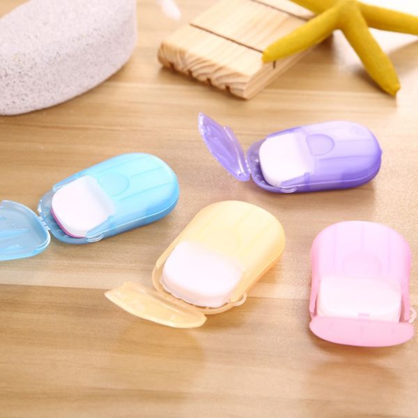 

20pcs/box travel hand-washing portable soap paper disposable mini outdoor box sheet
