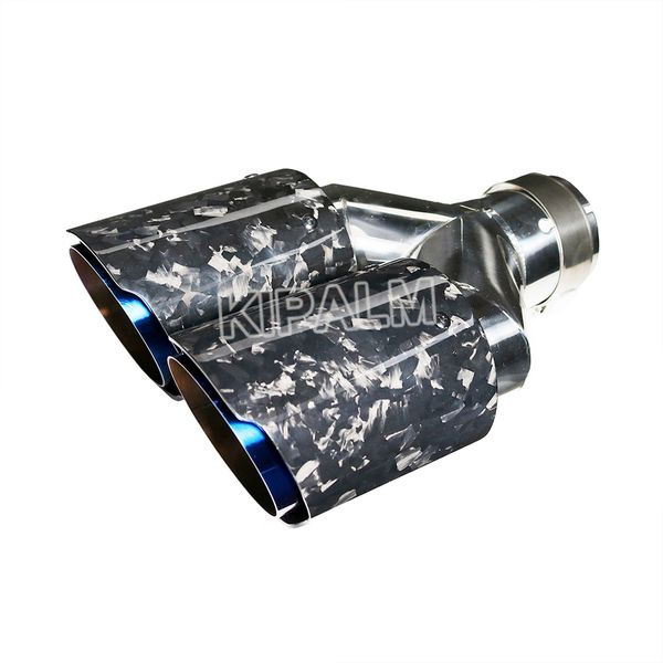 

1 piece forged carbon fiber exhaust muffler burnt blue stainless steel car tail pipe end for bmw benz audi honda nissan