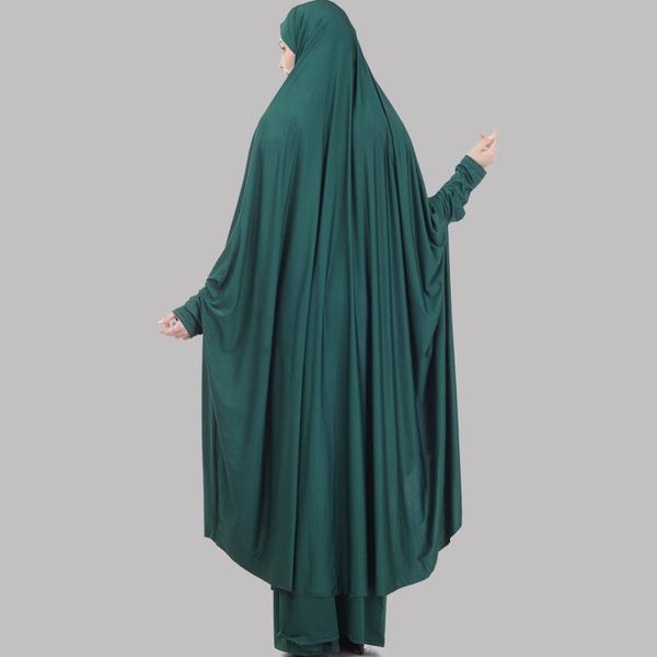 

ethnic clothing eid muslim set two-piece prayer outfit women abaya jilbab hijab dress 2 pcs long khimar skirt hajj islamic clothes niqab, Red