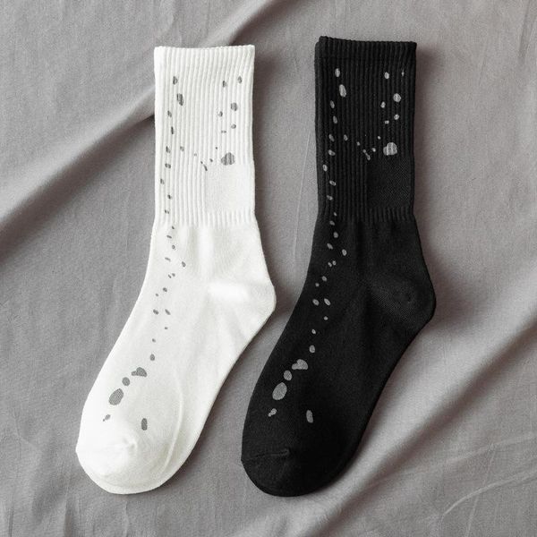 

men's socks dot skateboard man sock soft cotton ankle sox solid color classic comfortable european chaussette homme, Black
