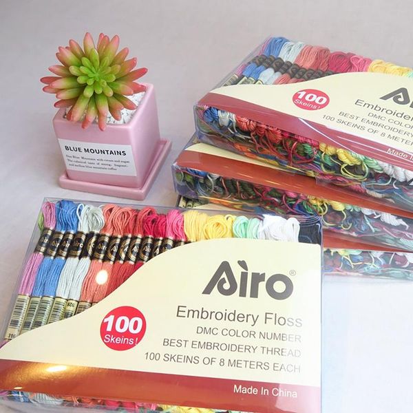 

yarn 100 pcs 50 colors 8 meters embroidery threads polyester cotton thread handmade accessories thread70, Black;white