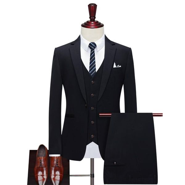 

men's suits & blazers autumn and winter product solid color men's wedding dress suit boutique slim jacket fashion banquet tuxedo 3, White;black