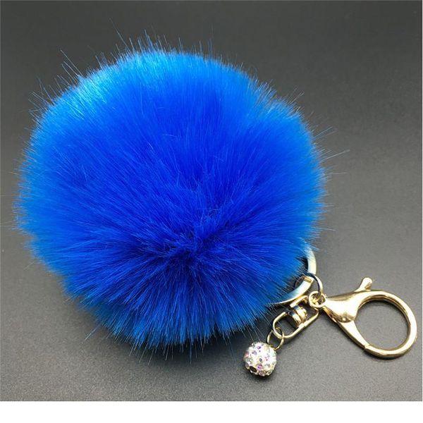 

12 colors 8cm handbag bunny cute bag rhinestone blank fluffy rabbit fur pom pom ball keychain to locate keys stylish jllqcg, Silver