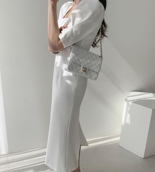 

summer 2021 new women solid elegant es office lady business work party slim waist fashion 6he1, Black;gray
