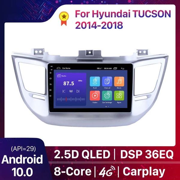 2 + 32G Android 10.0 Auto dvd GPS Unit Speler Radio Voor Hyundai TUCSON 2014 2015 2016 2017-2018 ondersteuning TPMS DVR 3G ROM 16GB