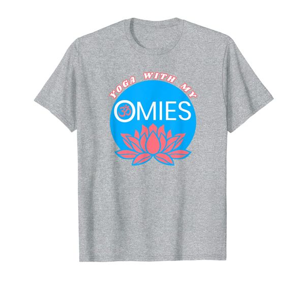 

funny yoga with my omies lotus om symbol men women gift t-shirt, White;black
