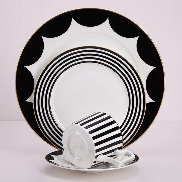 

dishes & plates restaurant black and white table decoration bone china tableware steak dish cloth coffee tea