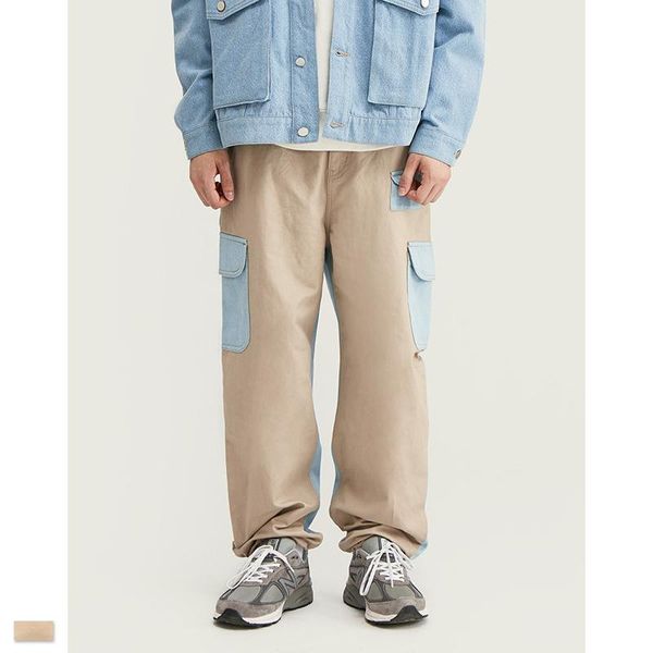 

men's pants cooo coll men women long hip hop streetwear joggers harajuku splice color biker zipper pencil pant sweatpants trousers, Black