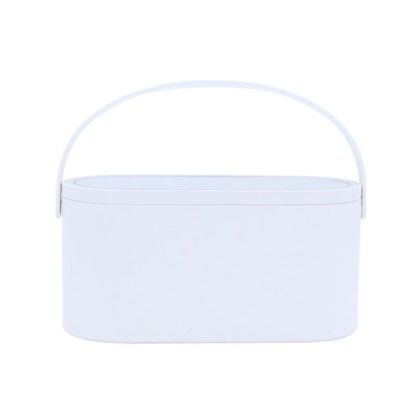 

storage boxes & bins makeup organizer box with led light mirror portable travel cosmetics press case