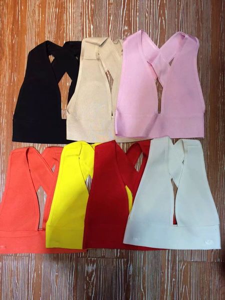 

black celebrity v-neck hollow out bandage fashion wear cn2g, White