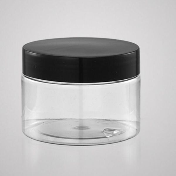 

wholesale 100pcs/lot 60g plastic cream jar 60ml pet cosmetic container diy makeup tools bottle with black lid