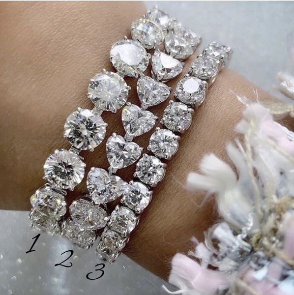 Роскошные ссылки цепочка моделируемая бриллиант свадебные браслеты для женщин мужчин участие 14K белый золотой заполненный топаз драгоценный камень браслет ювелирных изделий 18см