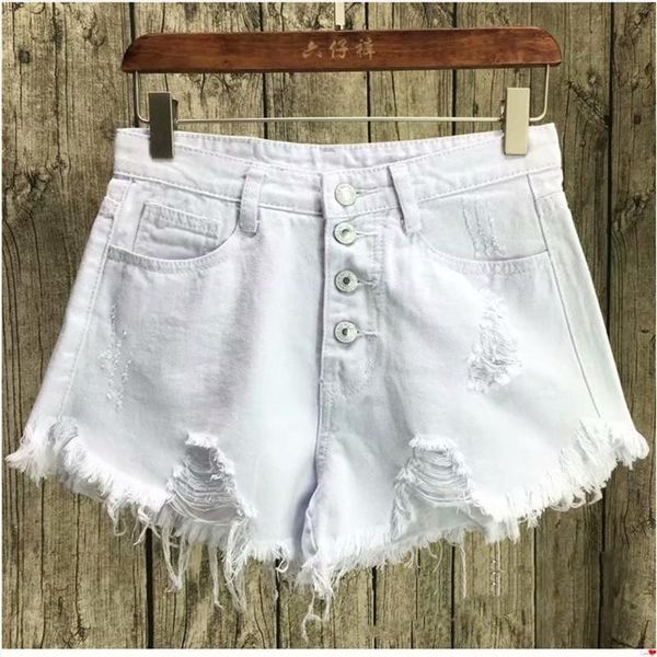 

women's shorts 2021 fashion casual summer cool women denim booty high waists fur-lined leg-openings plus size short jeans, White;black