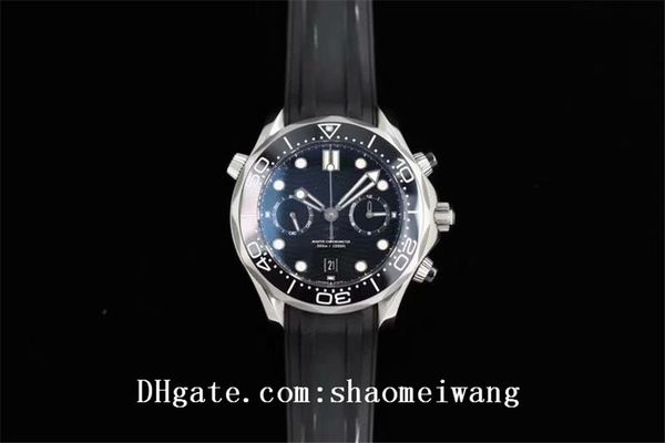 

2021 sea ceramic bezel aqua timing watches boss terra men 007 chronograph sport wristwatches james bond master mens watch d3014, Slivery;black