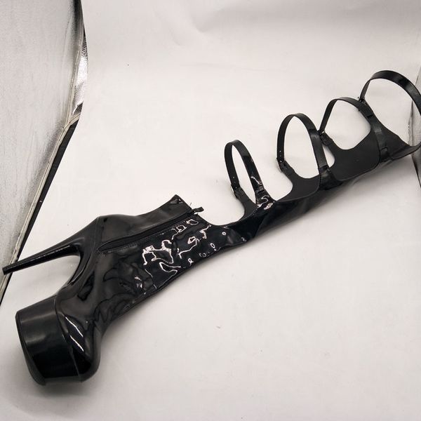 

boots laijianjinxi women's high-heeled boots, 15cm, with a thigh on the back of knee 6 sizes zne5, Black