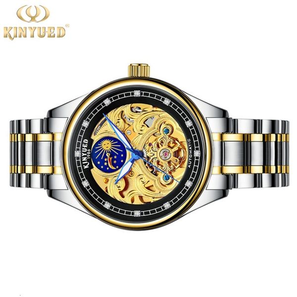 

clock for men waterproof moon phase gold men's fashion tours, Slivery;brown