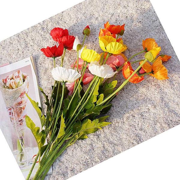 

decorative flowers & wreaths diy artificial big poppy branch for spring home wedding decoration long stem fake flores fleurs artificielles