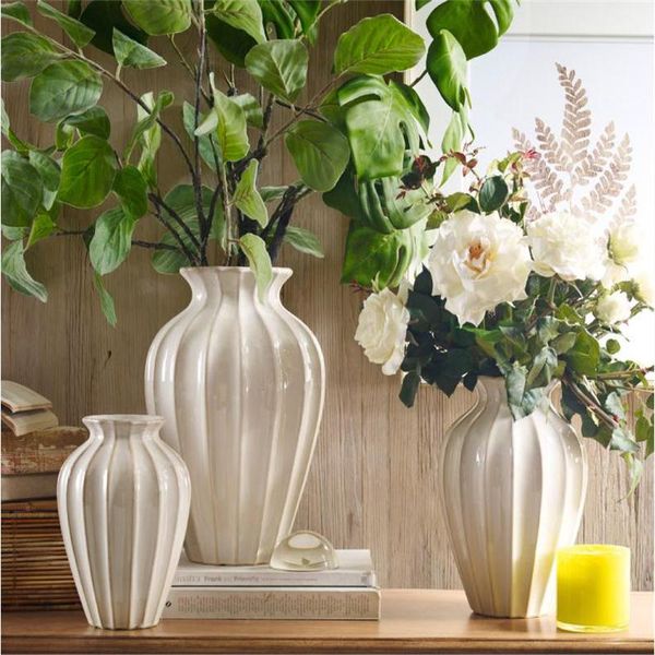 

vases american retro living room flower arrangement ceramic vase dried ornaments home office decoration