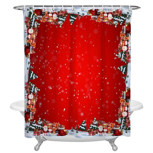 

shower curtains christmas tree santa claus elk gift waterproof bathroom decor curtain home for