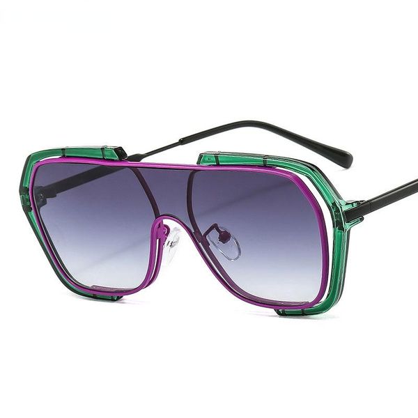 

sunglasses 2021 fashion style oversized goggle one lens men women shades uv400 vintage glasses unisex, White;black